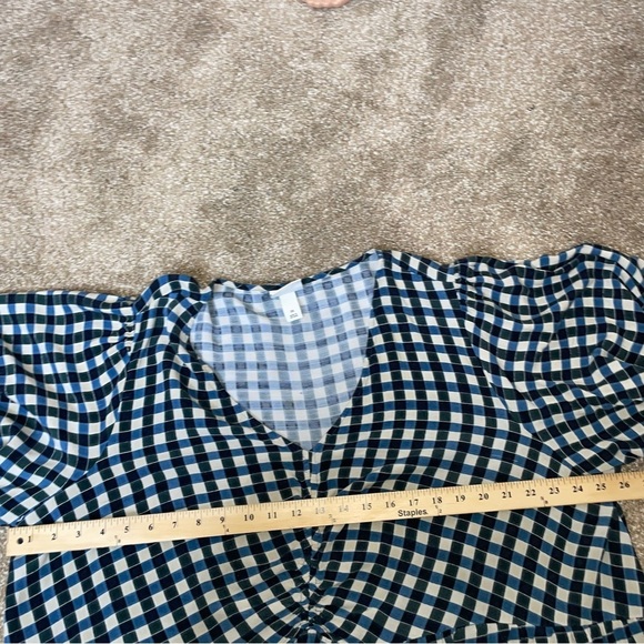 Ava & Viv dress blue & Navy checkered baby doll style dress tiered plus SZ 3X - Picture 7 of 10